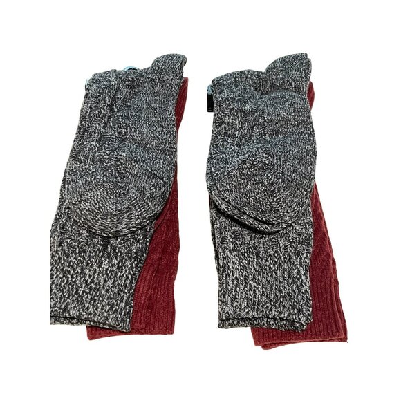 Muk Luks Womens Boot Socks 4 Pairs Fits Shoe Sizes 6-11 Mid-Calf New - Picture 3 of 3